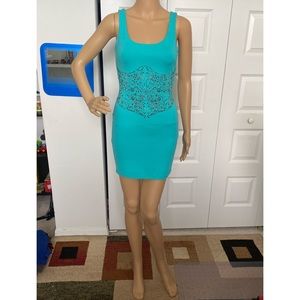 Bebe studded blue dress